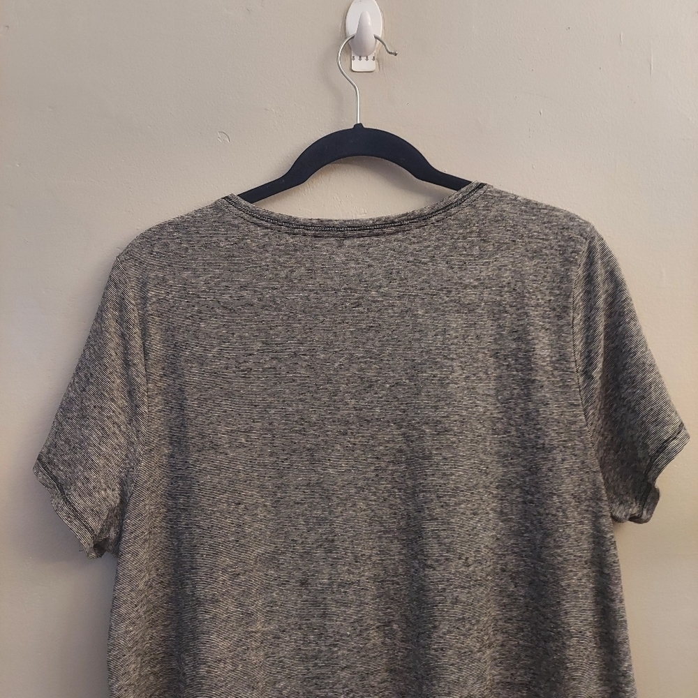 EILEEN FISHER Hemp Organic Cotton Mini Stripe Pullover T Shirt Dress L Lagenlook - Picture 8 of 11